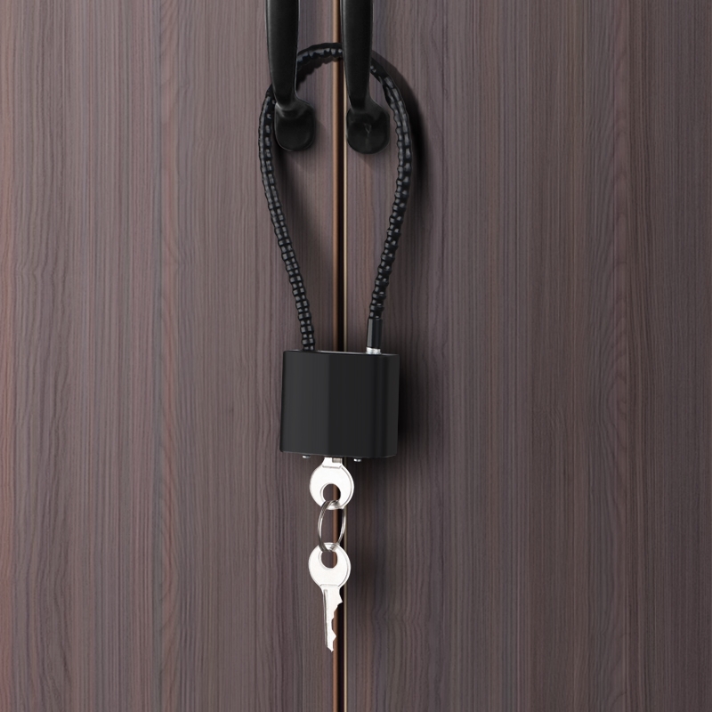 钢丝挂锁密码锁电动车筐篮柜子门钥匙小锁头盔锁软长绳锁密码锁