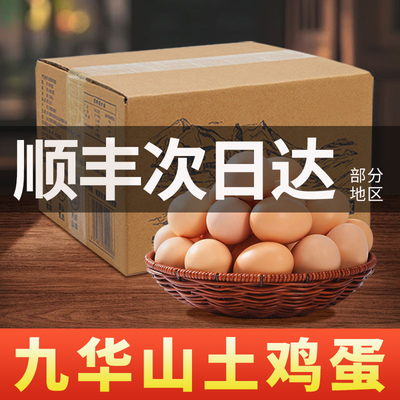 正宗九华山顺丰包邮66枚土鸡蛋农家鸡蛋新鲜配送次日蛋黄皖南谷物