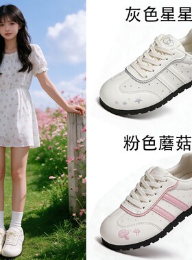 小白鞋子女新款2026春秋季爆款时尚德训鞋学生百搭平底休闲板鞋潮