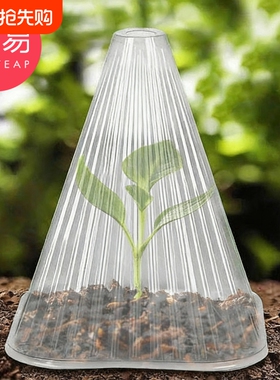 育苗保护罩A1vo001-植物防风罩植物幼苗闷养罩钟罩锥形绿色植物罩