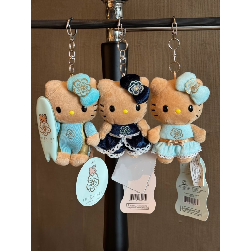 日本夏威夷kahala酒店联名限定黑皮kitty挂件滑板钥匙扣包挂件饰