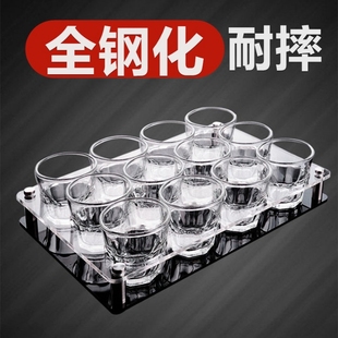 网红酒吧八角家用创意酒杯 钢化玻璃防摔KTV啤酒杯子精酿杯架套装