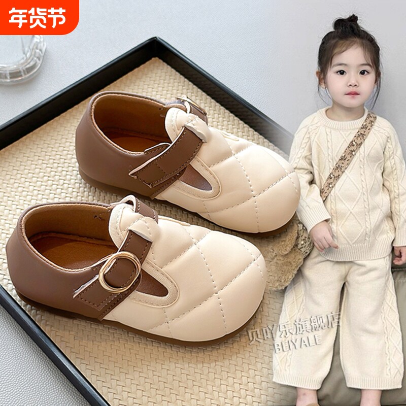 女童皮鞋2025新款秋季儿童豆豆鞋软底勃肯鞋小女孩单鞋宝宝鞋防滑