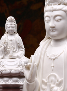 陶瓷摆件杨柳观音仿古瓷佛像观世音菩萨供奉家用
