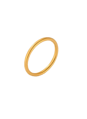 新款古法沙金素圈戒指女小众设计高级感轻奢简约时尚钛钢食指关节