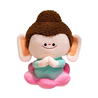 可爱莲花小佛毛绒玩具合