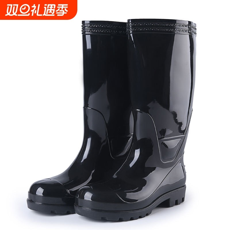 钢头防砸高筒防护雨鞋男1801高帮三防劳保鞋护脚雨靴水鞋胶鞋冬季