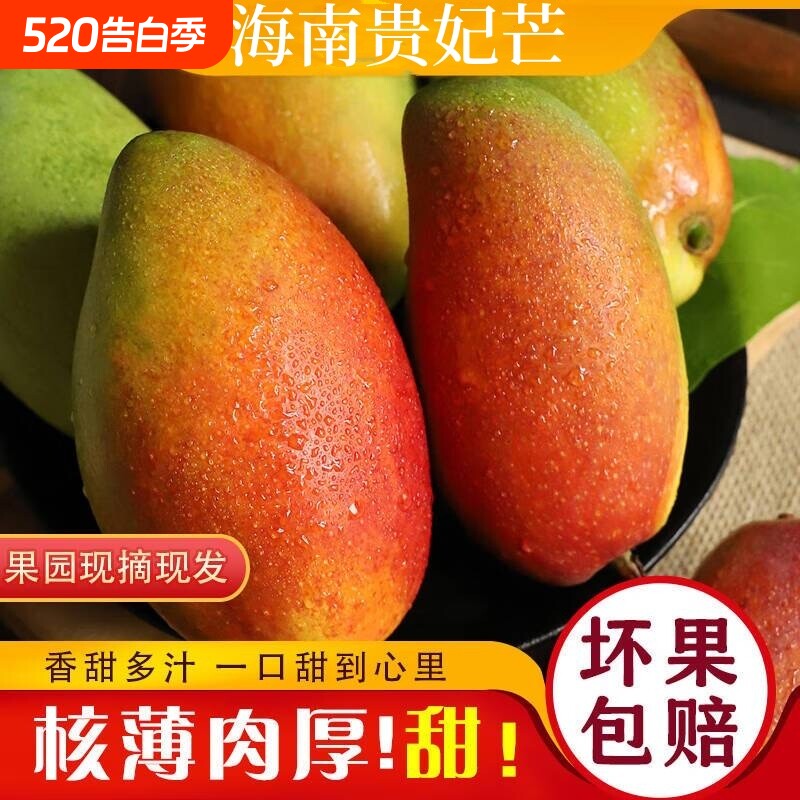 正宗海南贵妃芒4.5斤新鲜芒果包邮现摘现发当季热带水果皮薄核小D