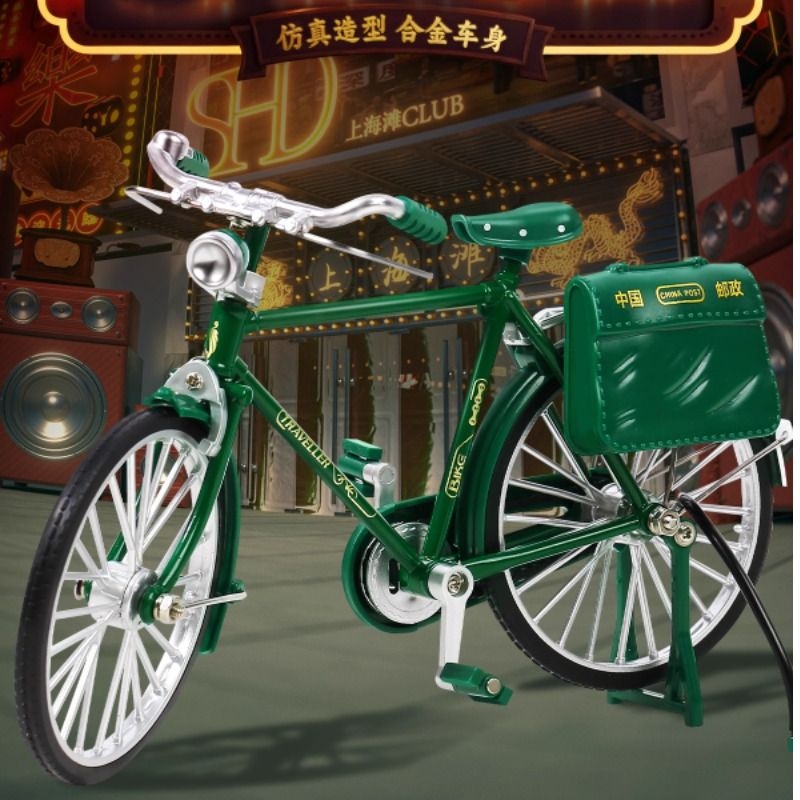 二八大杠自行车合金模型拼装积木玩具男孩单车复古可组装手工diy