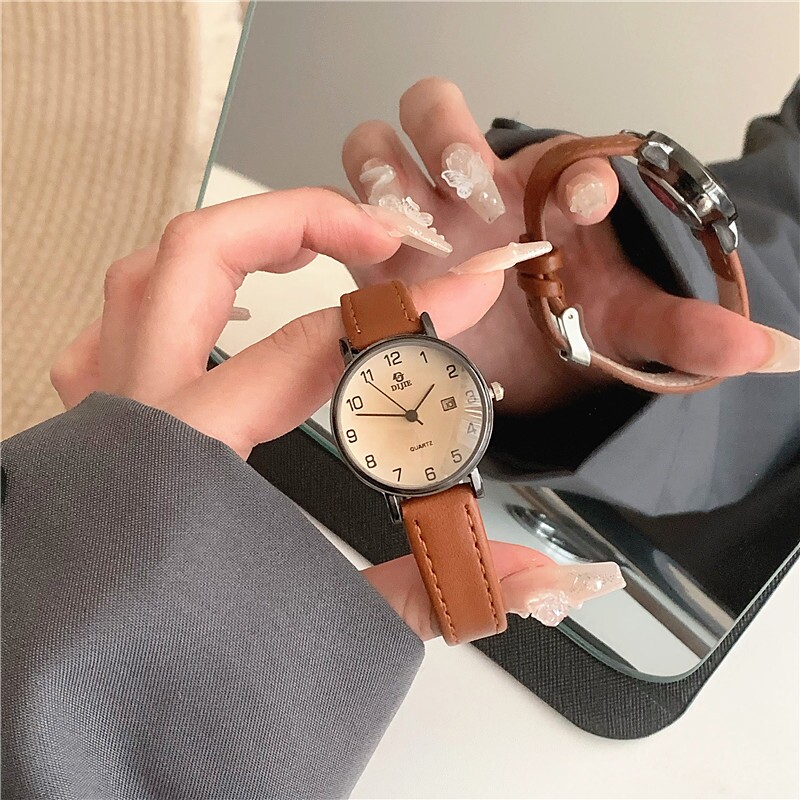 公务员考试专用手表女款初高中学生2025新款只看时间复古简约石英