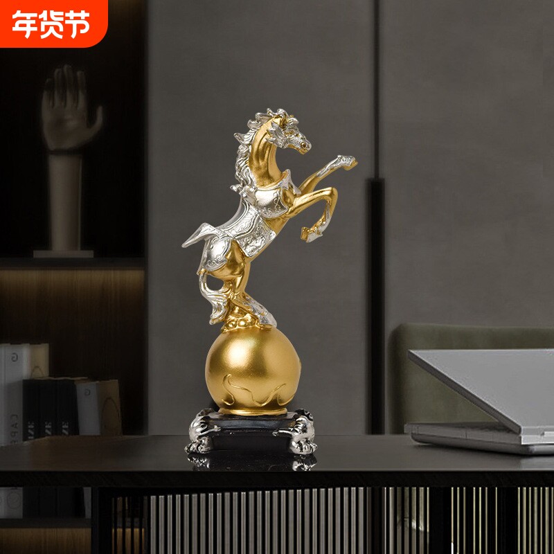 跨境热销金色小骏马树脂工艺品摆件家居雕像摆件桌面酒柜装饰礼品