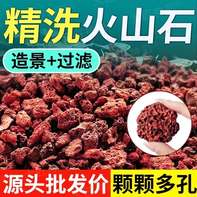 火山石鱼缸专用造景摆件底部砂石颗粒乌龟缸溪流石头古法养鱼过滤