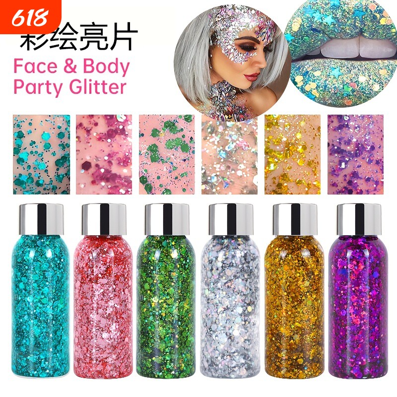 液体亮片啫喱舞台妆眼影儿童脸贴装饰品化妆彩妆亮粉闪粉无毒彩绘