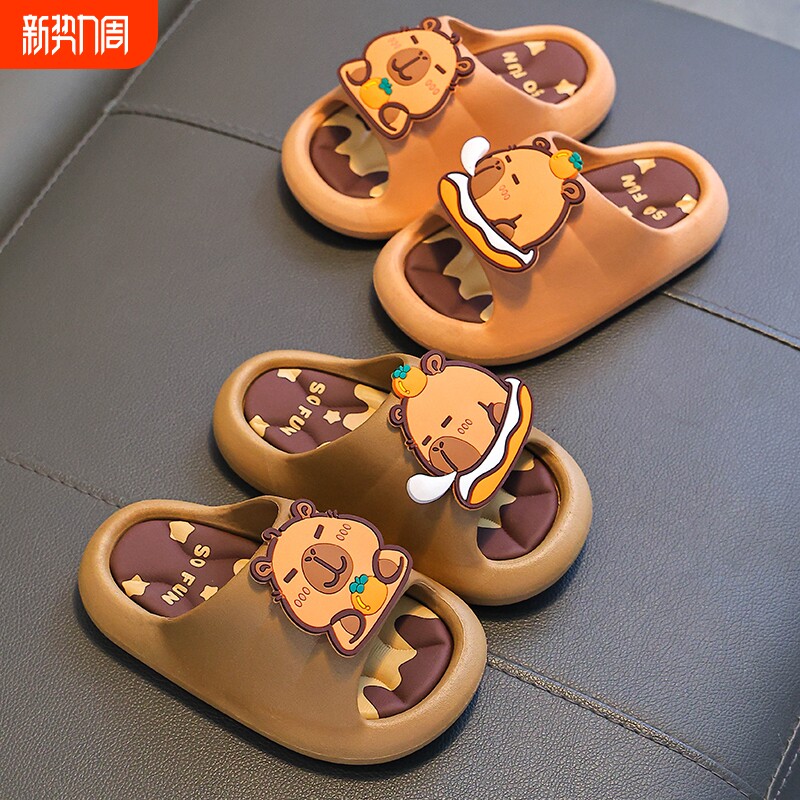 卡皮巴拉夏季儿童凉拖鞋男女童防滑室内洗澡中大童小孩软底凉拖鞋