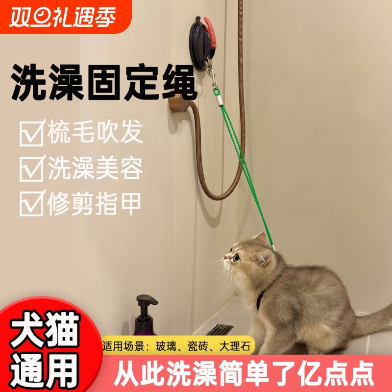 猫咪洗澡固定绳宠物洗澡固定神器吊绳吸盘美容台防跑防抓猫犬通用