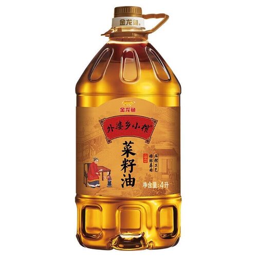 金龙鱼外婆乡小榨菜籽油4L非转基因压榨正宗家用纯香物理植物桶装