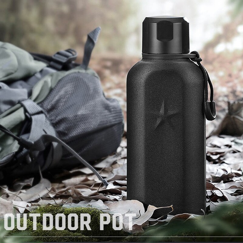 战神保温杯扁形水杯不锈钢真空水壶户外运动长效保温杯子饮水杯