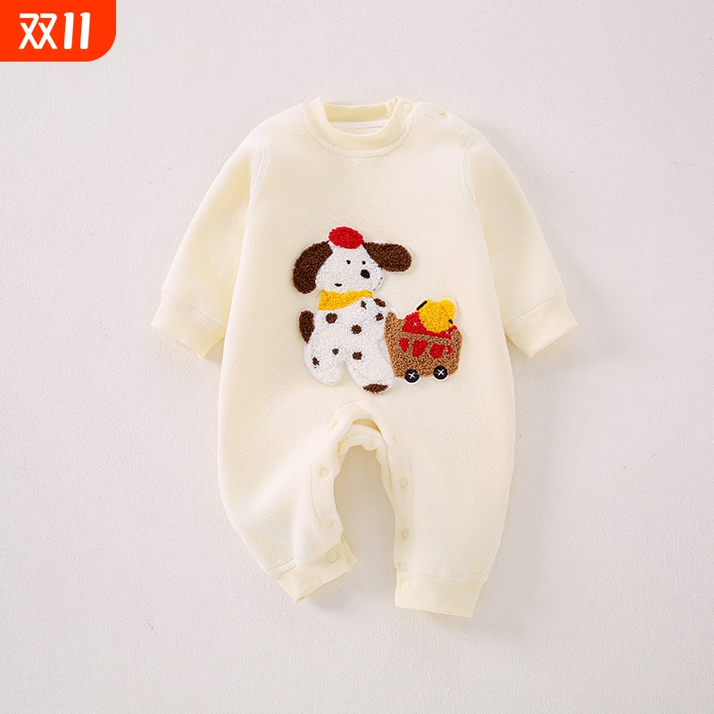 婴儿加绒无骨连体衣保暖