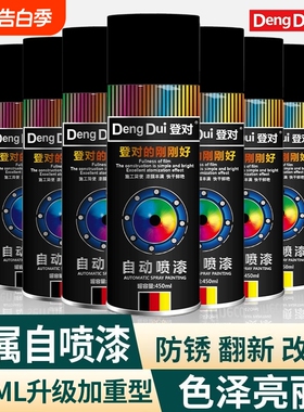 自动手摇自喷漆汽车免除锈专用家具木器黑色白色金属防锈漆油漆罐