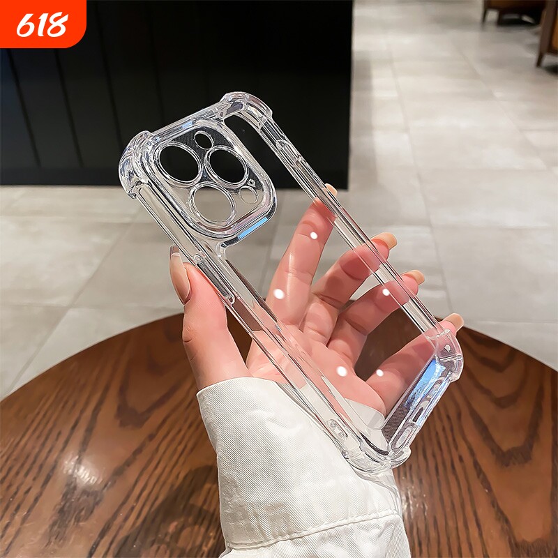 简约高级感适用苹果14手机壳17pro气囊iphone13透明1