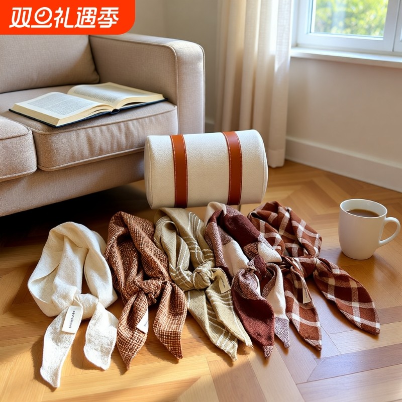 秋冬新款仿羊绒三角巾高级感披肩女保暖头巾多功能休闲百搭小围巾