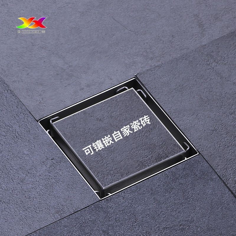 304不锈钢藏式地漏 方形沐浴房隐形防臭地漏 酒店工程隐藏式地漏