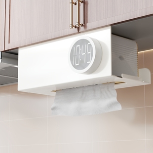 厨房纸巾架倒挂纸巾盒洗漱台墙上悬挂免打孔收纳抽纸架子大容量