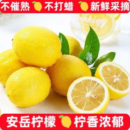 安岳黄柠檬水果当季新果薄皮爆汁柠檬果子泡水鲜果直发现摘9斤