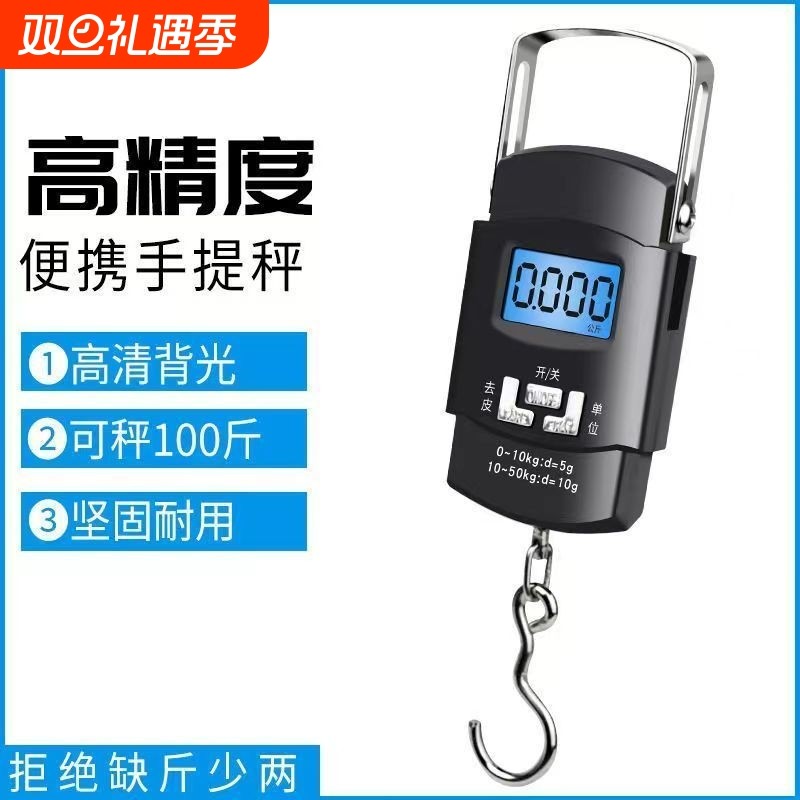 高精度手提电子秤家用弹簧小型便携式迷你称鱼器手拿小巧吊勾小称