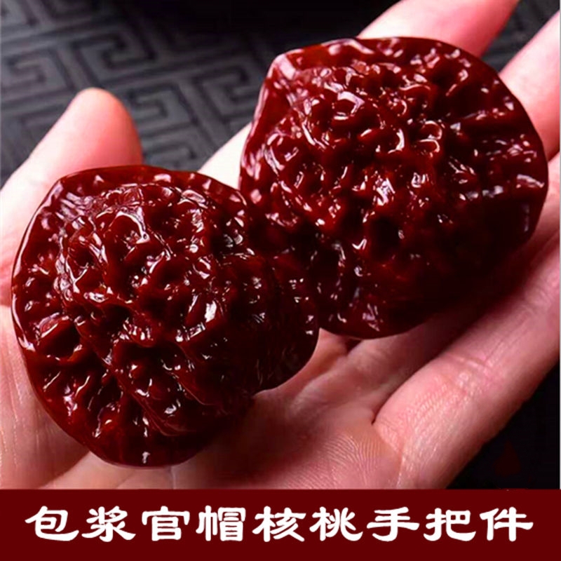 玉化特大包浆文玩核桃四座楼虎头麒麟纹麻核桃送工具橄榄油手把