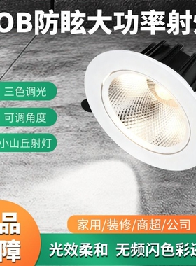 射灯LED天花灯嵌入式超亮COB家用孔灯筒灯5W7W15W18W20W商用聚光