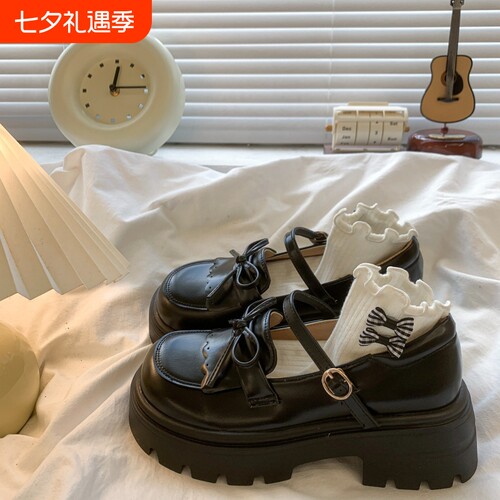 达芙妮㱁复古英伦厚底小皮鞋女2024秋季新款学院风日系jk配裙