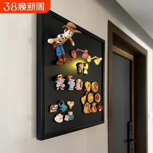 秀艾迪磁吸小黑板冰箱贴展示板磁铁收纳板可移动置物架挂式吸磁性照片墙收纳家用桌面半圆拱形电表箱遮挡板