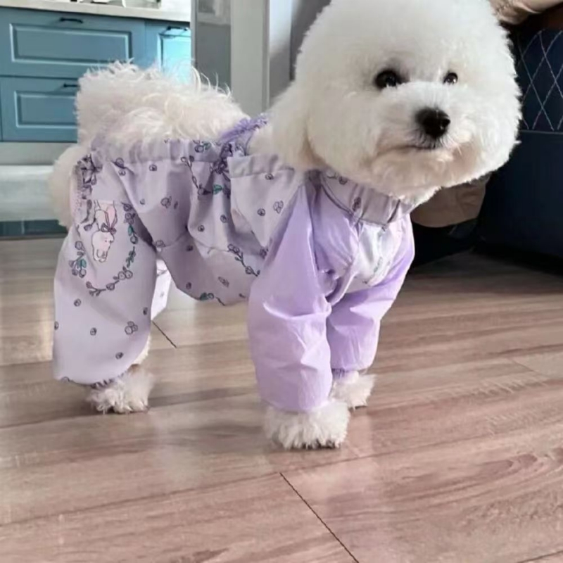 狗狗防尘裤遛弯裤春夏防脏防虫轻薄四脚裤腿套护腿小型犬春夏衣服
