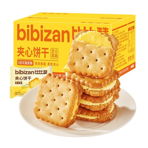 比比赞芝士味夹心饼干多规格 235g/箱约20包