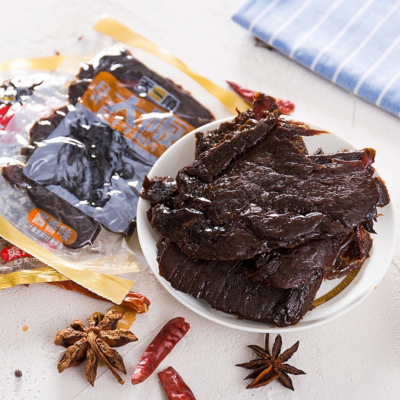 天一角牛肉片大阪刀风干500g酱香味爽辣年货温州特产湖岭卤牛腱肉