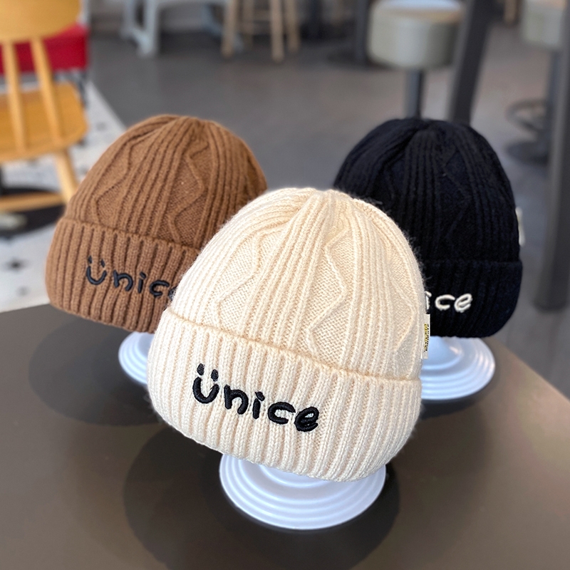 韩版ins儿童帽子秋冬男童针织毛线帽女童保暖宝宝套头帽黑色护耳