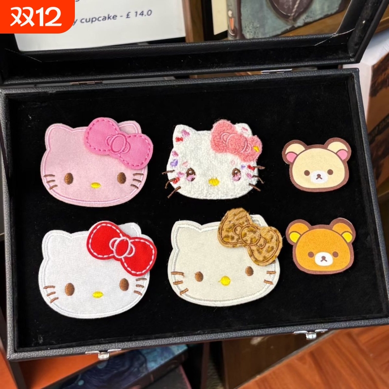 超可爱的猫咪脑袋整理碎发魔术贴发卡化妆敷面膜无痕刘海贴粘发贴