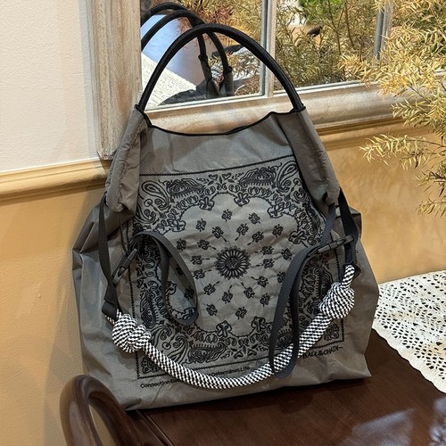 日本新款高圆圆同款ball chain刺绣腰果花环保袋购物袋大容量女包