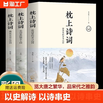 3册枕上诗书全套正版唐诗宋词全集鉴赏辞典中国古诗词格律历史贯通读57位诗人代表经典作品领略之美排解忧虑提升文化气质体验浪漫