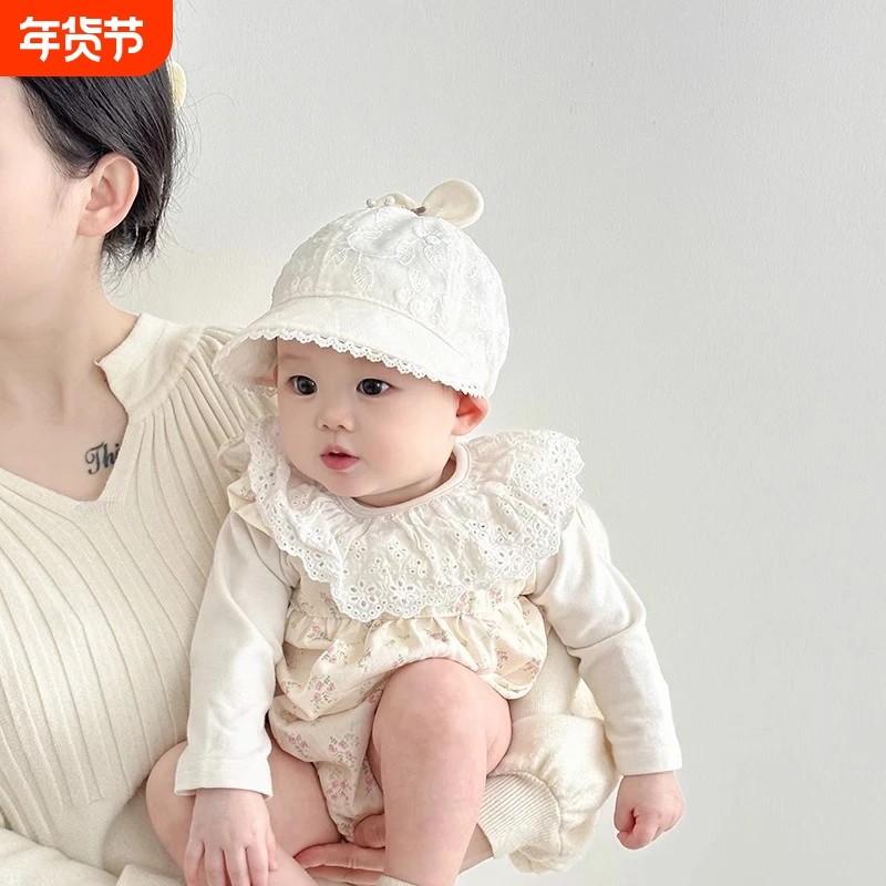 婴儿帽子春秋薄款可爱小月龄遮阳防晒鸭舌帽女宝宝大帽檐棒球帽夏,童装/婴儿装/亲子装,帽子,淘宝优惠券,粉丝福利购,淘宝优惠卷