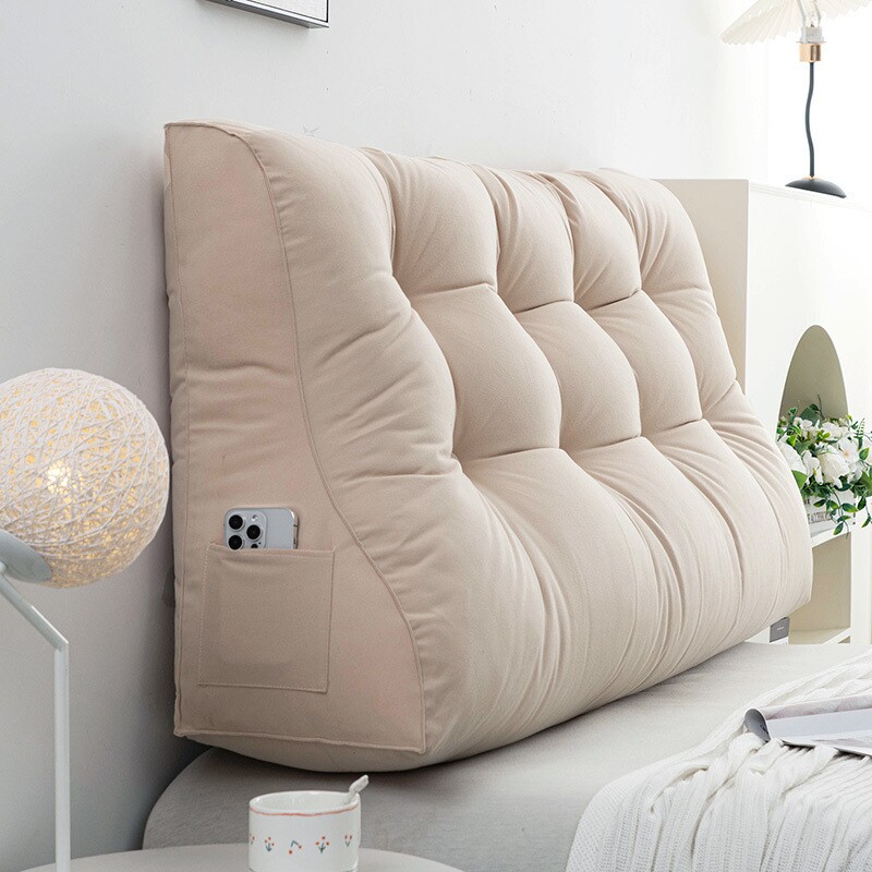 双人床头板软包三角靠垫抱枕榻榻米靠枕腰枕沙发靠背床上大号护腰