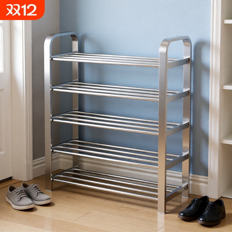 加厚不锈钢鞋架子简易多层收纳鞋柜家用门口学生宿舍收纳架鞋子