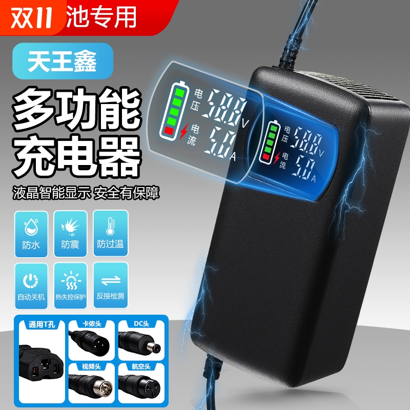 锂电池电动电瓶车充电器48V54.6V58.4V58.8V2A3A5A快充代驾车通用