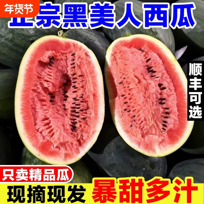 越南黑美人西瓜精品多汁新鲜水果沙瓤脆甜当季水果气柱保温箱防护,水产肉类/新鲜蔬果/熟食,西瓜,淘宝优惠券,粉丝福利购,淘宝优惠卷