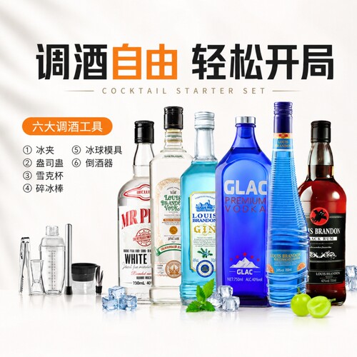 调酒基酒套装调酒组合鸡尾酒