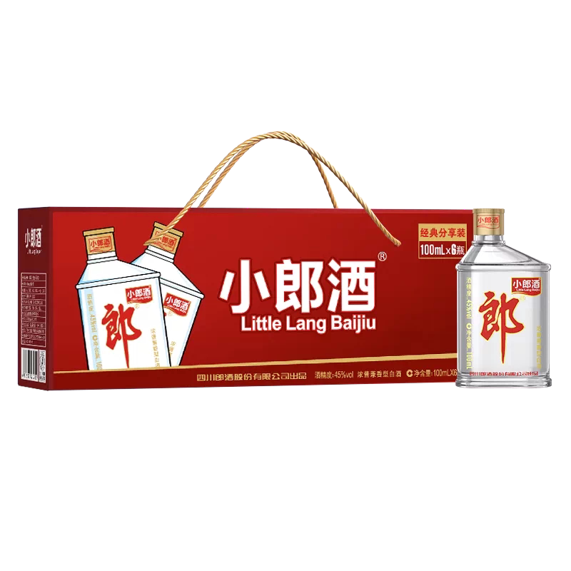 郎酒45度经典小郎酒100ml*6瓶一提歪嘴小酒白酒口粮酒粮食酒优级
