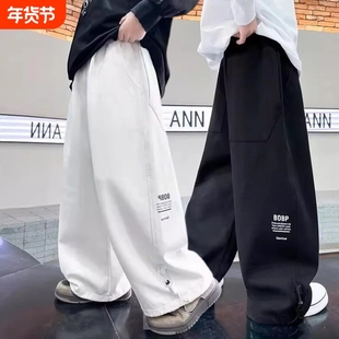 男童裤子秋季2025新款跳爵士街舞运动长裤中大童宽松阔腿卫裤潮酷