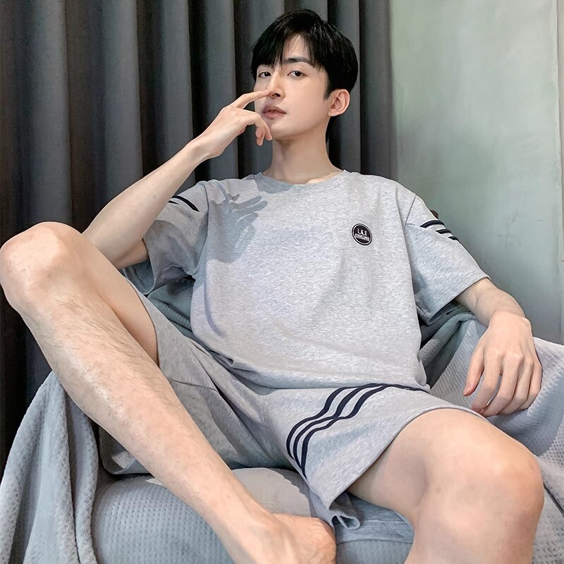 男士睡衣男夏季男生短裤男款夏天薄2025新款短袖大码家居服可外穿