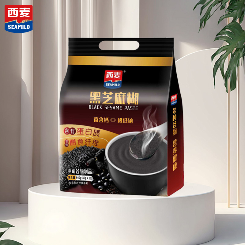 西麦原味浓香黑芝麻糊640g黑色谷物营养学生上班族早餐代餐芝麻糊